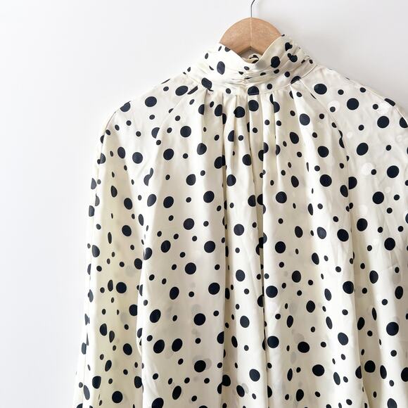 Vintage 80s Jordan Polka Dot Turtleneck Blouse Size Small - Picture 7 of 7